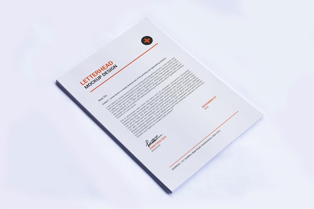 A4 Page Letterhead Mockup Design