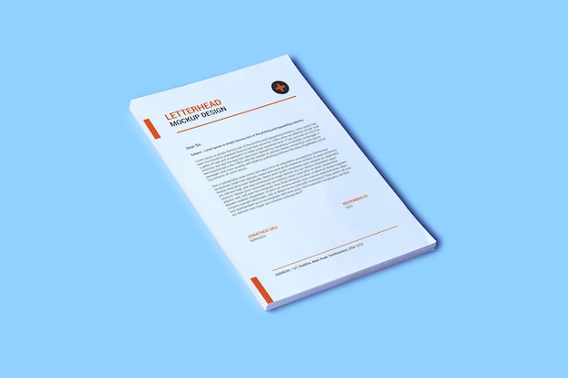 A4 Page Letterhead Mockup Design