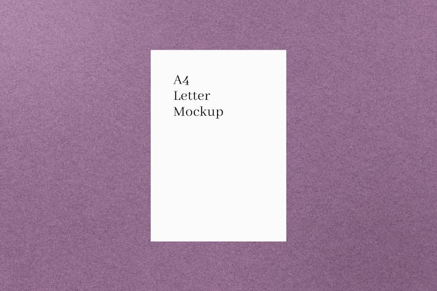 A4 Paper Letter Mockup Template Design PSD