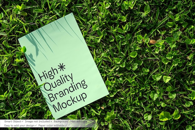 A4 Paper Mockup on Grass