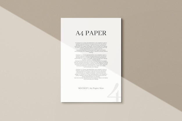 PSD a4 paper mockup template psd