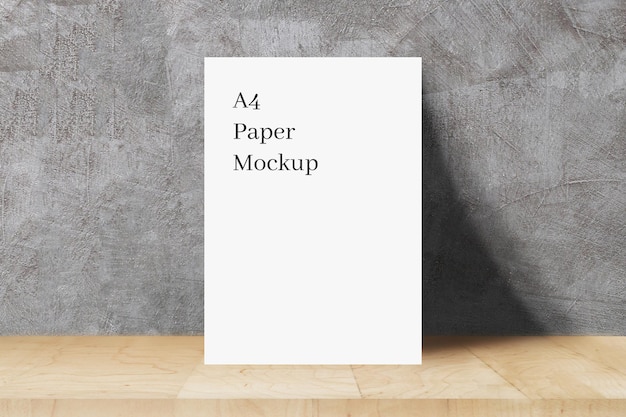 A4 paper Mockup with Marble Background Texture