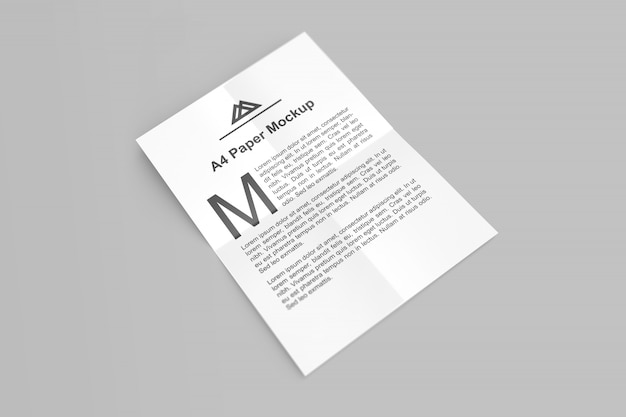 PSD a4 paper mockup