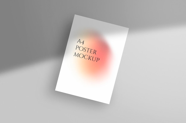 A4 Poster Mockup Template Design with Shadow Overlay