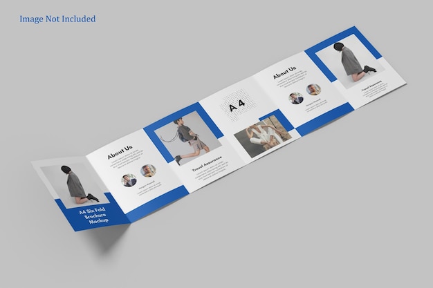 A4 Six Fold Brochure Mockup