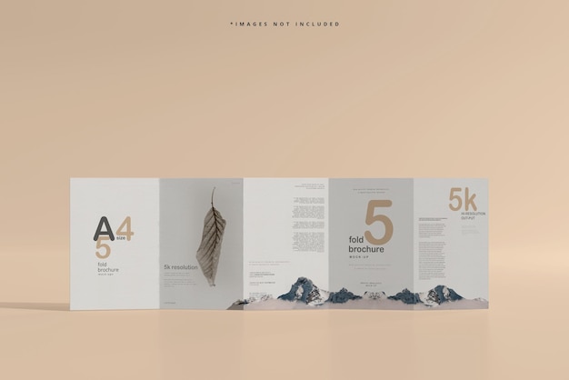 A4 Size Five Fold Brochure Mockup