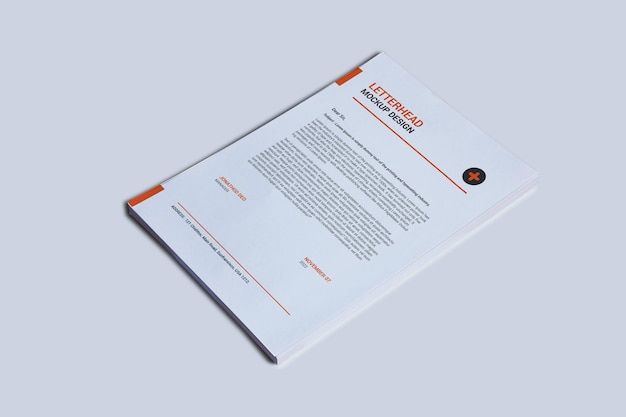 A4 Size Letterhead Mockup Template