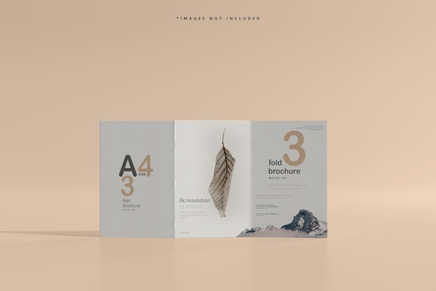 A4 Size Tri Fold Brochure Mockup