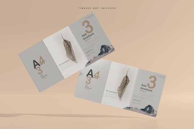 A4 Size Tri Fold Brochure Mockup