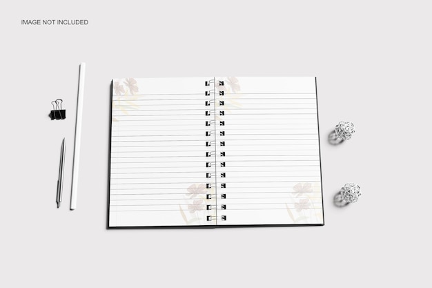 A4 Spiral Notebook Mockup