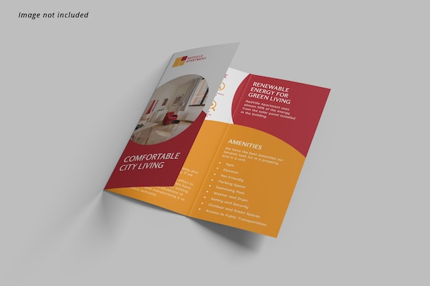 A4 trifold brochure mockup