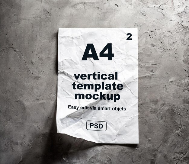 PSD a4 vertical template mockup