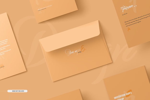 A5 A6 Folded Invitation Card Mockup