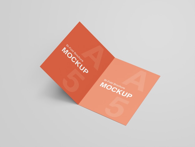 A5 bifold brochure mockup psd