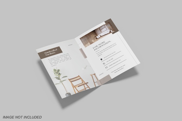 A5 bifold brochure mockup