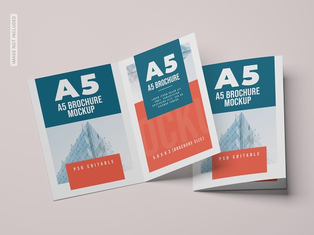 PSD a5 bifold brochure mockup