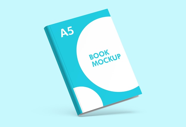 A5 book cover mockup front with smart object