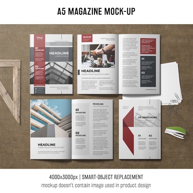 A5 magazine mockup