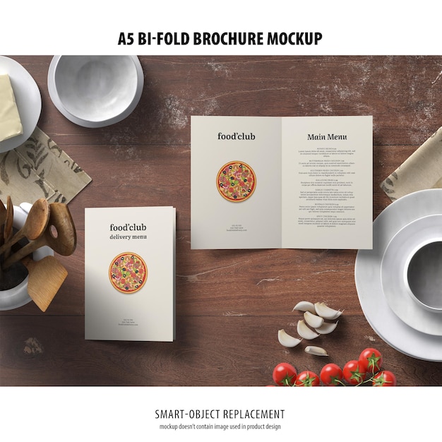 A5 Portrait Bi-Fold Brochure Mockup