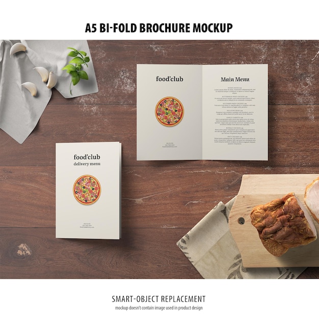 A5 Portrait Bi-Fold Brochure Mockup