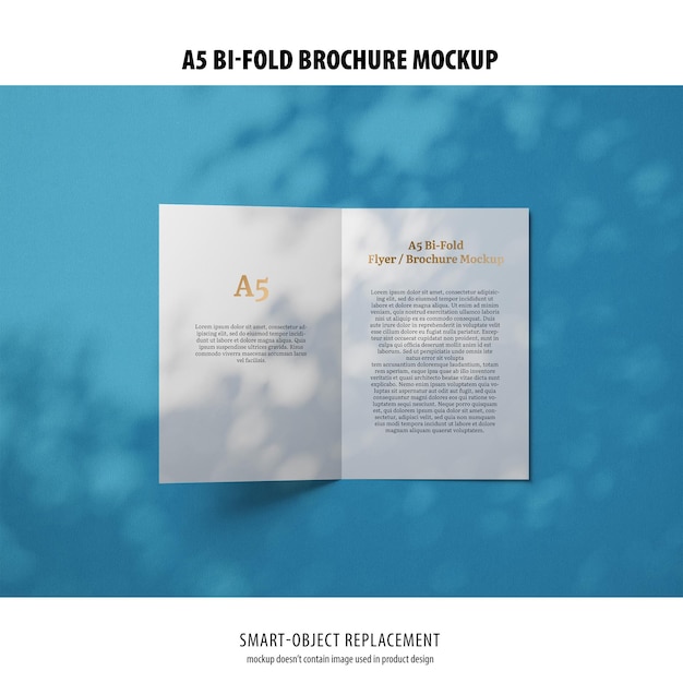 A5 Portrait Bi-Fold Brochure Mockup