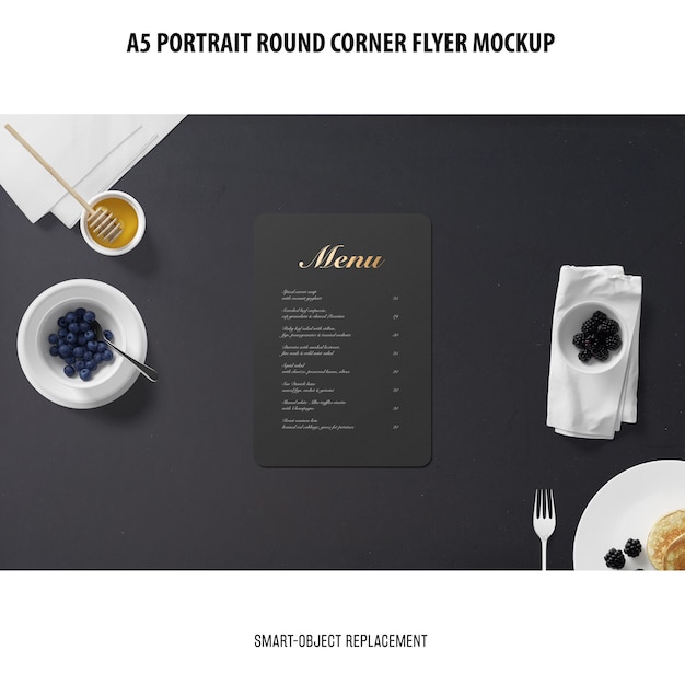 A5 Round Corner Flyer Mockup