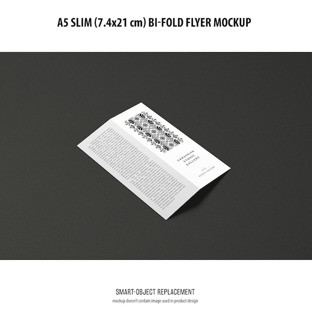 A5 Slim Bi-Fold Flyer Mockup