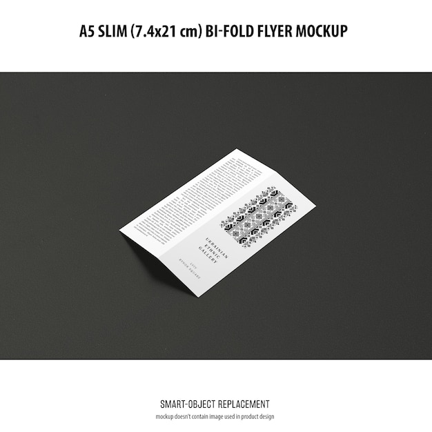 A5 Slim Bi-Fold Flyer Mockup