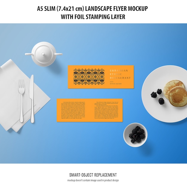 A5 Slim Landscape Flyer Mockup