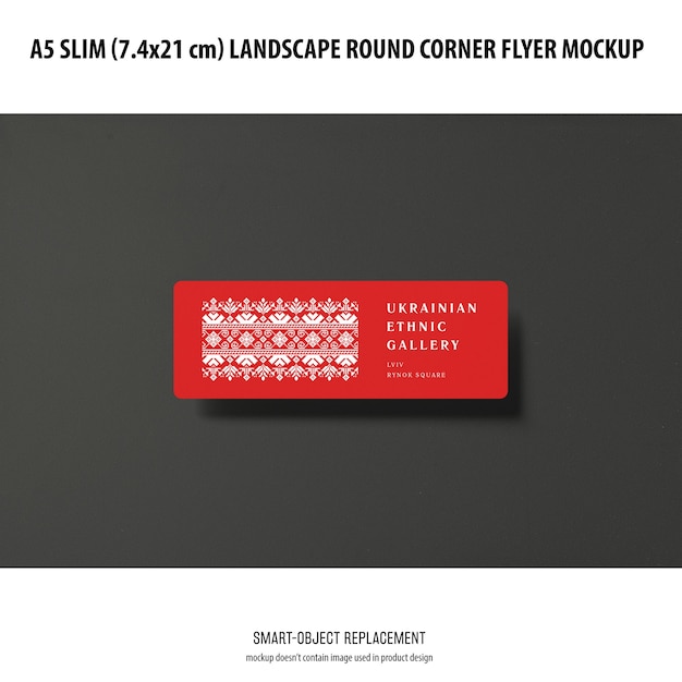 PSD a5 slim landscape flyer mockup