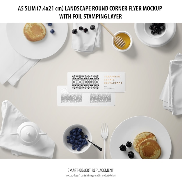 A5 Slim Landscape Flyer Mockup