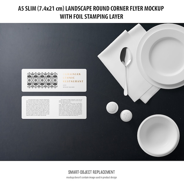 A5 Slim Landscape Flyer Mockup