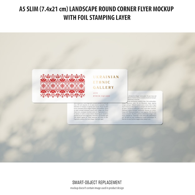 A5 Slim Landscape Flyer Mockup