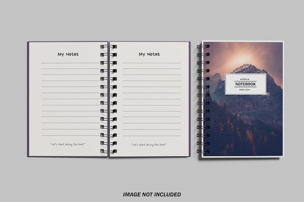 A5 spiral notebook mockup