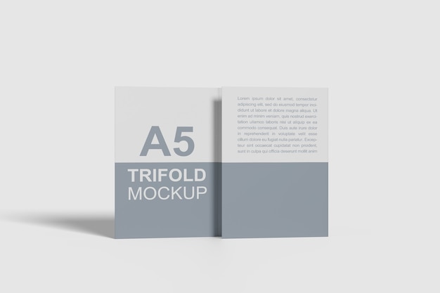 A5 tri-fold brochure mockup