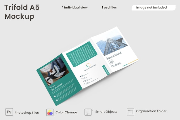 A5 trifold brochure mockup Premium Psd