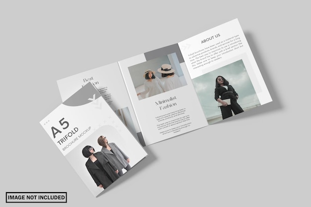 A5 trifold brochure mockup