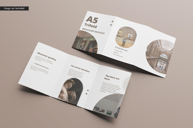 A5 Trifold Brochure Mockup