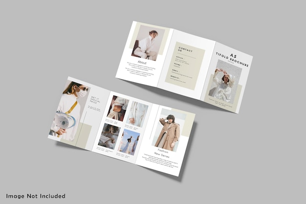 A5 trifold brochure mockup