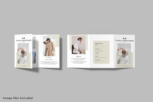 A5 trifold brochure mockup