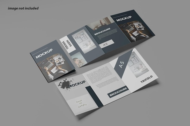 A5 trifold brochure mockup