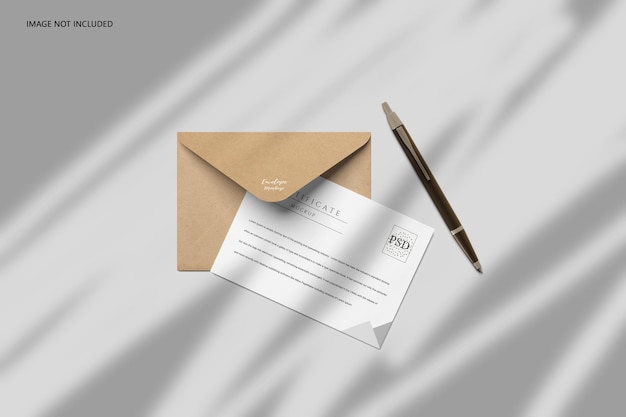 A6 Postcard and Envelope Mockup