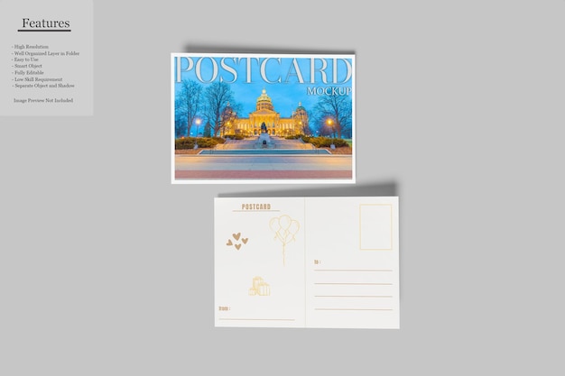 PSD a6 postcard mockup