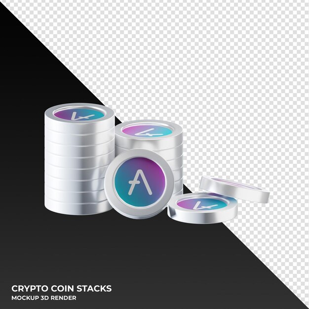 Aave coin stacks cryptocurrency 3D render illustration