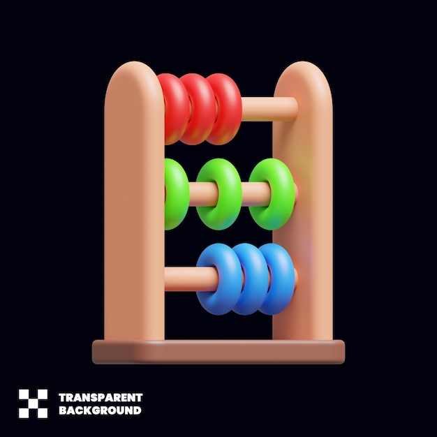 Abacus Math Education Icon In 3D Render