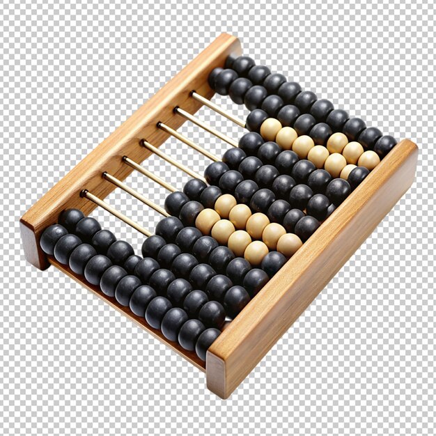 PSD abacus with black beads on transparent background