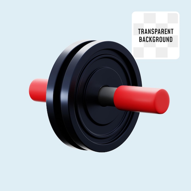 abs roller wheel fitness gym equipment 3d icon illustration render design