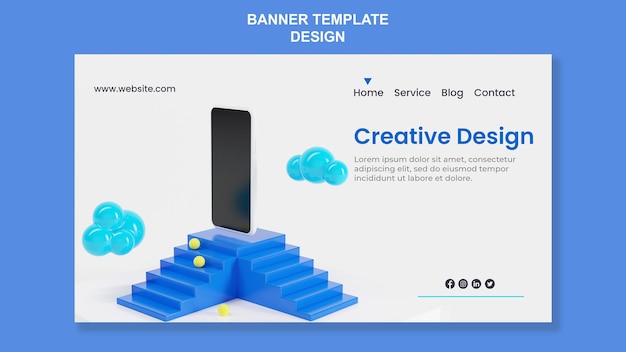 Abstrack isometric design landing page template