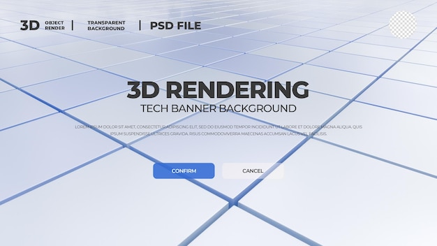 abstract 3D rendering tech banner