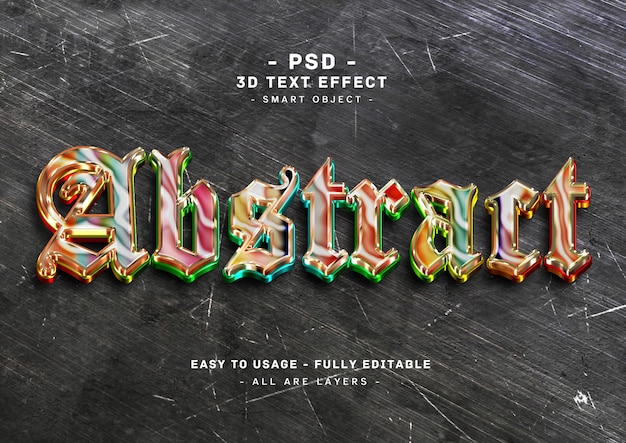 Abstract 3d text style effect